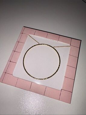 NEW! Stella & Dot Gold Hammered Hoop Pendant / Circle Necklace